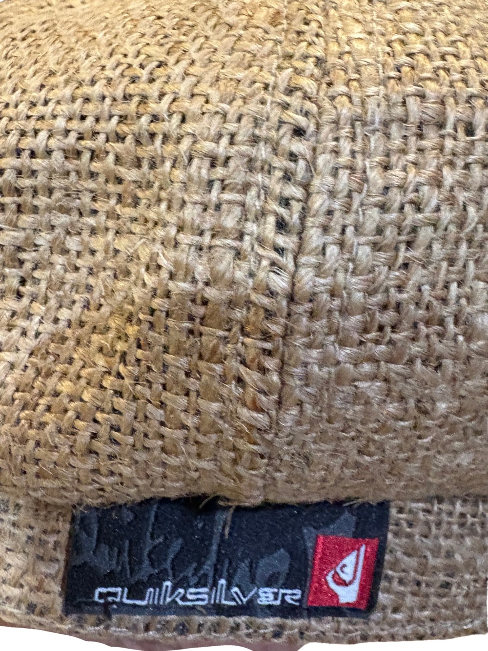 Quiksilver 100% Jute Newsboy Cabbie Hat Tan Woven Cap Size S/M - Picture 5 of 10